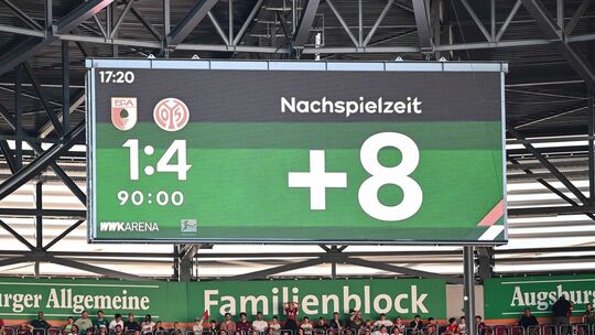 Anzeige der Nachspielzeit Anzeige der Nachspielzeit