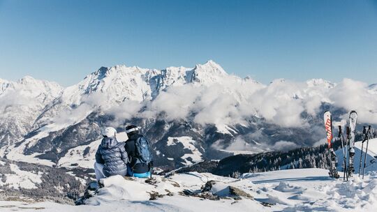 Blick auf Leogang von der Asitzbahn aus. Blick auf Leogang von der Asitzbahn aus.