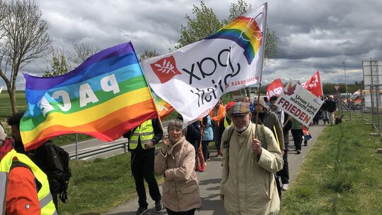 Im vergangenen Jahr nahmen rund 300 Demonstranten am Ostermarsch in Büchel teil. Auch in diesem Jahr steht wieder der Protest de Im vergangenen Jahr nahmen rund 300 Demonstranten am Ostermarsch in Büchel teil. Auch in diesem Jahr steht wieder der Protest de
