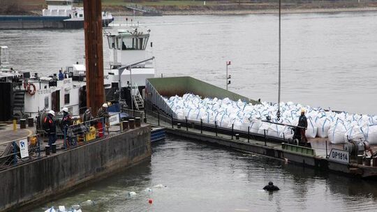 Arbeiten am Deich bei Koblenz Arbeiten am Deich bei Koblenz
