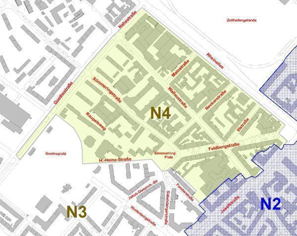 Mainzer Neustadt Parkbereiche teils neu zugeschnitten