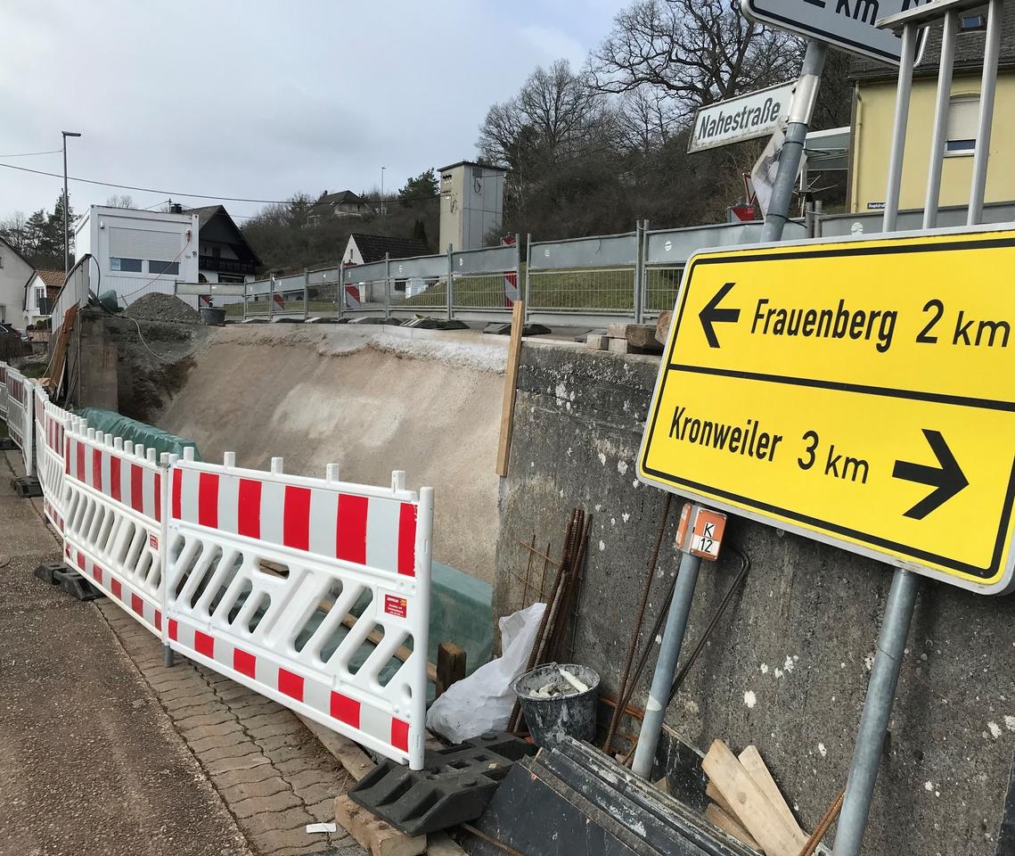 Noch Eine Bauverzögerung In Sonnenberg Stützwand Wird Erst Ende April Fertig Nahe Zeitung 