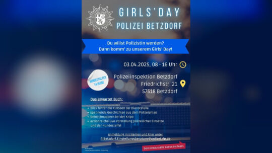 Werbeplakat Girls' Day Polizei Betzdorf