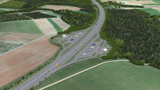 In einer 3-D-Animation der Autobahn GmbH wird der Lückenschluss der A1 schon konkreter. Für den ersten von drei Bauabschnitten g In einer 3-D-Animation der Autobahn GmbH wird der Lückenschluss der A1 schon konkreter. Für den ersten von drei Bauabschnitten g