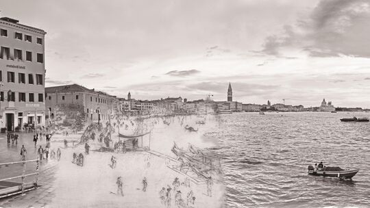 Venedigs Uferpromenade Riva degli Schiavoni in der verschränkten Sicht zweiter Künstler mit beinahe 150 Jahren Abstand: Hiroyuki Venedigs Uferpromenade Riva degli Schiavoni in der verschränkten Sicht zweiter Künstler mit beinahe 150 Jahren Abstand: Hiroyuki