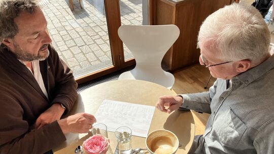 Außergewöhnliche Ermittler: Der Fagottist Nikolaus Maler (links) und der Musikwissenschaftler Joachim Pollmann tragen Erinnerung Außergewöhnliche Ermittler: Der Fagottist Nikolaus Maler (links) und der Musikwissenschaftler Joachim Pollmann tragen Erinnerung