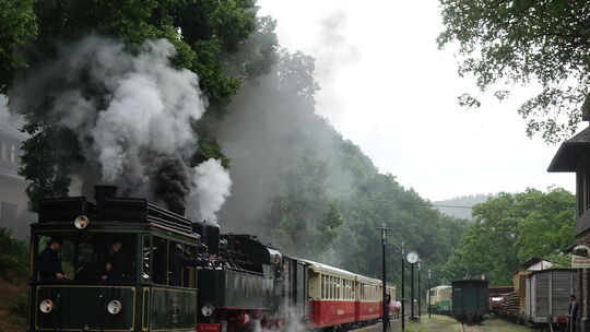 Mit zwei Dampfloks auf der Strecke wird bei diesem Fest ein Stück Eisenbahngeschichte wieder lebendig. Mit zwei Dampfloks auf der Strecke wird bei diesem Fest ein Stück Eisenbahngeschichte wieder lebendig.