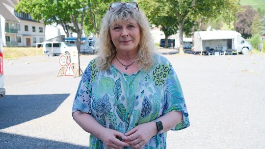 Petra Schmitt betreibt den Wohnmobilhafen "Am Ahrtor" in Bad Neuenahr-Ahrweiler. Die Flutkatastrophe stellt vor fünf Jahren ihre Petra Schmitt betreibt den Wohnmobilhafen "Am Ahrtor" in Bad Neuenahr-Ahrweiler. Die Flutkatastrophe stellt vor fünf Jahren ihre