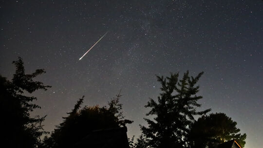 Eine Sternschnuppe zieht über den Himmel. Die Perseiden erreichen ihren Höhepunkt. Teilen Sie, liebe Leserinnen und Leser, ihr s Eine Sternschnuppe zieht über den Himmel. Die Perseiden erreichen ihren Höhepunkt. Teilen Sie, liebe Leserinnen und Leser, ihr s