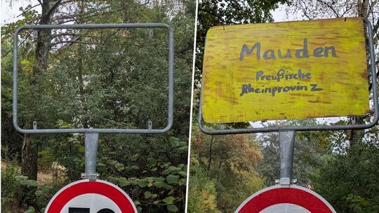 Nun ist es weg. Über eine Woche hing am Ortseingang von Mauden eine selbstgemachte Ortstafel. Nun ist es weg. Über eine Woche hing am Ortseingang von Mauden eine selbstgemachte Ortstafel.