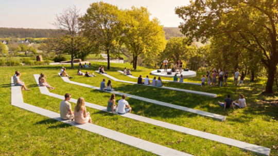 Ein Vorentwurf zeigt, wie ein kleines Amphitheater auf dem Loreleyplateau aussehen könnte. Ein Vorentwurf zeigt, wie ein kleines Amphitheater auf dem Loreleyplateau aussehen könnte.