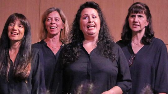 Den Damen von „Voi’Sis“ flog vor lauter Freude am Singen im Chor der Stöpsel aus der Seele. Und das darf durchaus anerkennend ve Den Damen von „Voi’Sis“ flog vor lauter Freude am Singen im Chor der Stöpsel aus der Seele. Und das darf durchaus anerkennend ve