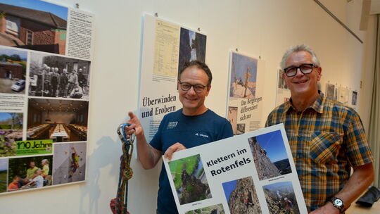 Lutz Renger (links), Dritter Vorsitzender und Ausbildungsreferent beim Alpenverein, Sektion Nahegau, und Vorsitzender Ralf Chris Lutz Renger (links), Dritter Vorsitzender und Ausbildungsreferent beim Alpenverein, Sektion Nahegau, und Vorsitzender Ralf Chris