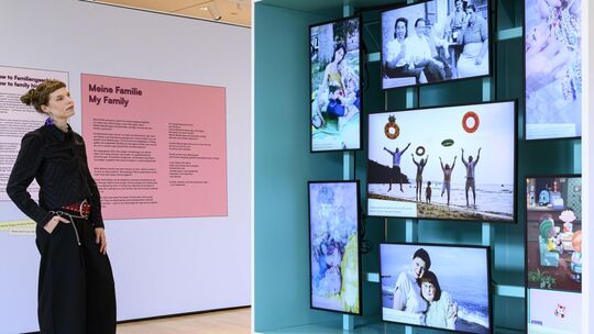 Gleich zu Beginn der Ausstellung zeigt ein „Familien-Kaleidoskop“, wie facettenreich Familien sein können. Einige der hier gezei Gleich zu Beginn der Ausstellung zeigt ein „Familien-Kaleidoskop“, wie facettenreich Familien sein können. Einige der hier gezei