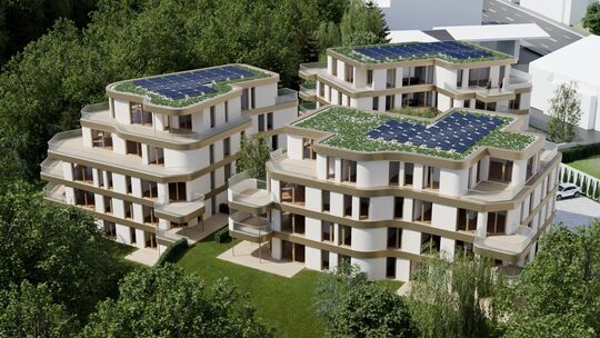 So soll der Wohnpark in Limburg an der B8 in der Innenstadt mit drei Mehrfamilienhäusern nach der Fertigstellung ausschauen: Die So soll der Wohnpark in Limburg an der B8 in der Innenstadt mit drei Mehrfamilienhäusern nach der Fertigstellung ausschauen: Die