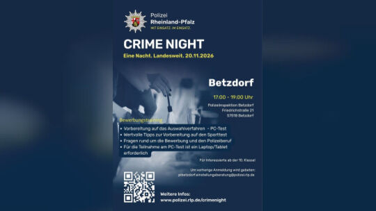 Plakat Crime Night Bewerbungstraining Polizei Betzdorf Plakat Crime Night Bewerbungstraining Polizei Betzdorf